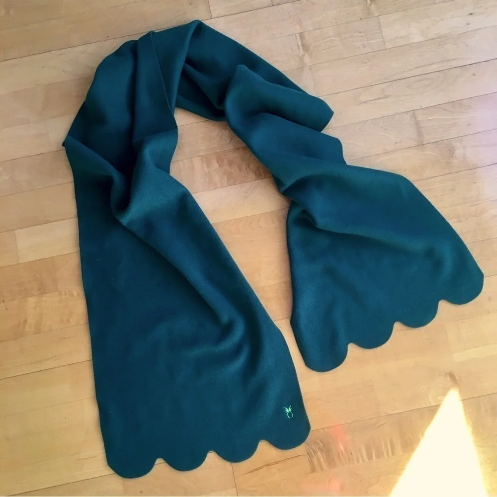 dudley stephens Fleece Scalloped Edge Scarf, Hunter Green